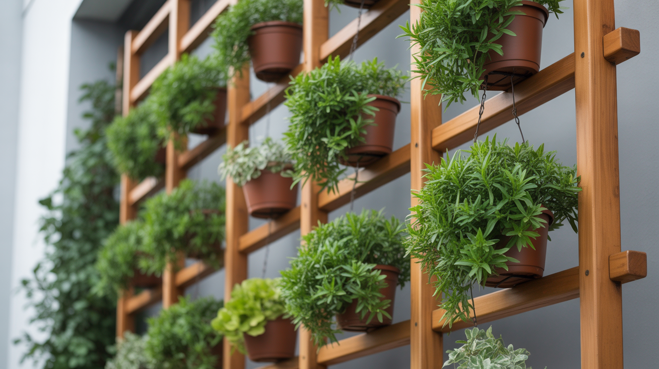 Trellis with Hanging Pots
