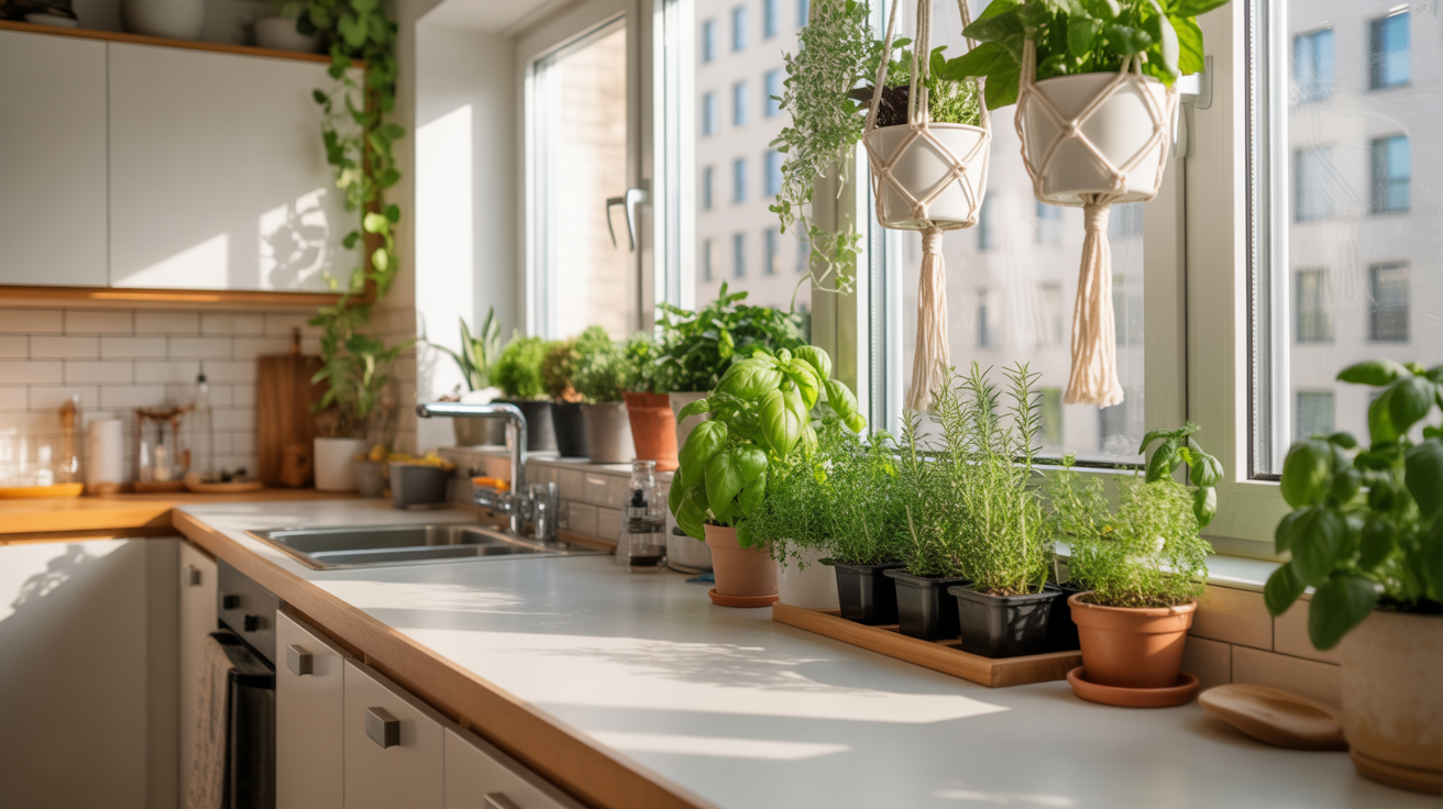 Indoor Plants for a Life Kitchen Concept