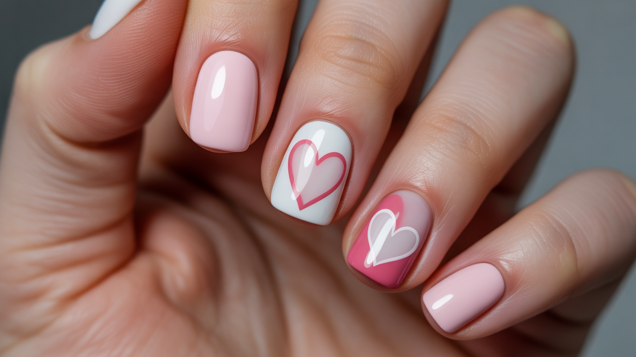 Subtle Valentine’s Themed Nails