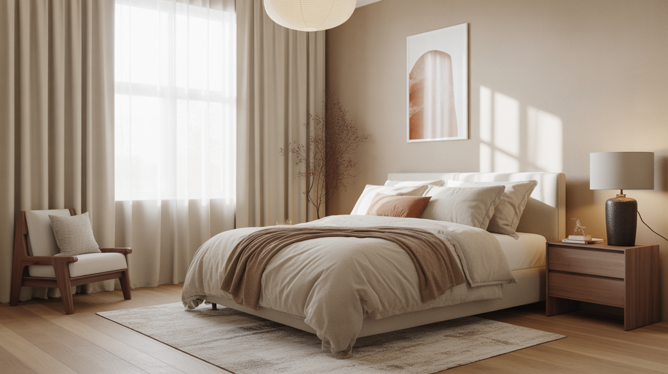 Use Neutral Bedroom Decor for a Calm Fresh Start